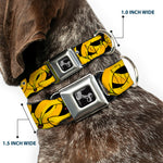 Dog Bone Seatbelt Buckle Collar - Bananas Stacked Cartoon Black//Yellows