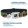 Load image into Gallery viewer, Dog Bone Seatbelt Buckle Collar - Boho Mandala Black/Yellow/Turquoise/Orange