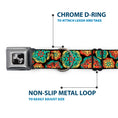 Load image into Gallery viewer, Dog Bone Seatbelt Buckle Collar - Boho Mandala Black/Yellow/Turquoise/Orange