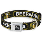 Buckle-Down Seatbelt Buckle Dog Collar - Beer Pint/BEERVANA Rays/Waves Black/Olive