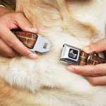 Dog Bone Black/Silver Seatbelt Buckle Collar - Brick Wall
