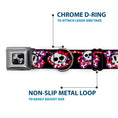 Load image into Gallery viewer, Dog Bone Seatbelt Buckle Collar - Cute Skulls w/Hearts