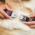 Load image into Gallery viewer, Dog Bone Seatbelt Buckle Collar - Cute Skulls w/Hearts