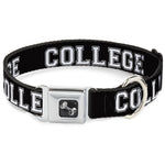 Dog Bone Seatbelt Buckle Collar - COLLEGE Black/White