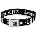 Dog Bone Seatbelt Buckle Collar - COMPTON-CPT Black/White