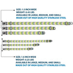 Dog Bone Seatbelt Buckle Collar - Chevron Weave Grays/Yellow/Green