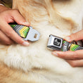 Load image into Gallery viewer, Dog Bone Seatbelt Buckle Collar - Chevron Weave Grays/Yellow/Green