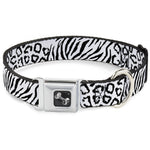 Dog Bone Seatbelt Buckle Collar - Cheebra White/Black