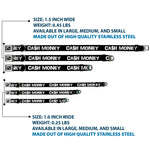 Dog Bone Seatbelt Buckle Collar - CA$H MONEY Black/White