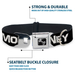 Dog Bone Seatbelt Buckle Collar - CA$H MONEY Black/White