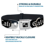 Dog Bone Seatbelt Buckle Collar - CALI Old English Black/White