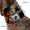 Load image into Gallery viewer, Dog Bone Seatbelt Buckle Collar - CALI Tropical Black/Multi Color