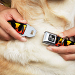 Dog Bone Seatbelt Buckle Collar - CALI Tropical Black/Multi Color