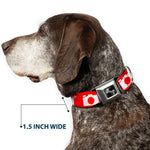 Dog Bone Seatbelt Buckle Collar - Camera Red/White