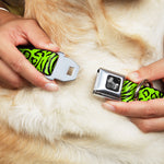 Dog Bone Seatbelt Buckle Collar - Cheebra Green/Black