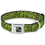 Dog Bone Seatbelt Buckle Collar - Cheebra Green/Black