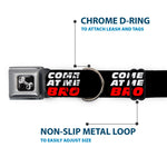 Dog Bone Seatbelt Buckle Collar - COME-AT ME-BRO Black/White/Red