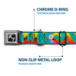 Dog Bone Seatbelt Buckle Collar - CALI Tropical Aqua/Multi Color
