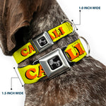 Dog Bone Seatbelt Buckle Collar - CALI Yellow/Orange