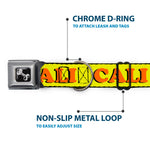 Dog Bone Seatbelt Buckle Collar - CALI Yellow/Orange