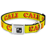Dog Bone Seatbelt Buckle Collar - CALI Yellow/Orange