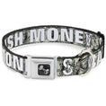 Load image into Gallery viewer, Dog Bone Seatbelt Buckle Collar - CASH MONEY $ Dollars/White