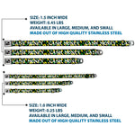 Dog Bone Seatbelt Buckle Collar - CASH MONEY w/$$$ Black/White/Yellow/Green