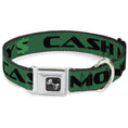 Load image into Gallery viewer, Dog Bone Seatbelt Buckle Collar - CASH MONEY $ Green/Black