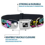 Dog Bone Seatbelt Buckle Collar - Cali Bear/CALI Graffiti/Pot Leaves Black/Multi Color