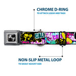 Dog Bone Seatbelt Buckle Collar - Cali Bear/CALI Graffiti/Pot Leaves Black/Multi Color
