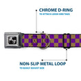 Load image into Gallery viewer, Dog Bone Seatbelt Buckle Collar - Checker Purple/Gold