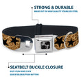 Load image into Gallery viewer, Dog Bone Seatbelt Buckle Collar - Cheetah/Stars Tan/Black