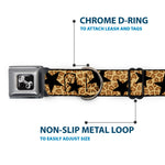Dog Bone Seatbelt Buckle Collar - Cheetah/Stars Tan/Black