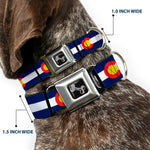 Dog Bone Seatbelt Buckle Collar - Colorado Flags