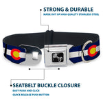 Dog Bone Seatbelt Buckle Collar - Colorado Flags