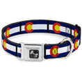 Load image into Gallery viewer, Dog Bone Seatbelt Buckle Collar - Colorado Flags