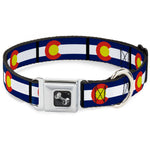 Dog Bone Seatbelt Buckle Collar - Colorado Flags