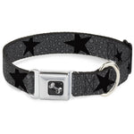 Dog Bone Seatbelt Buckle Collar - Cheetah/Stars Gray/Black