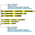 Dog Bone Seatbelt Buckle Collar - CAUTION Yellow/Black