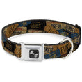 Load image into Gallery viewer, Dog Bone Seatbelt Buckle Collar - Cali License Plates Stacked Vintage