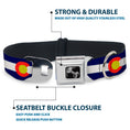 Load image into Gallery viewer, Dog Bone Seatbelt Buckle Collar - Colorado Flags2 Repeat