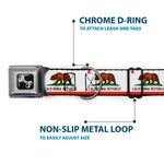 Dog Bone Seatbelt Buckle Collar - California State Flag White