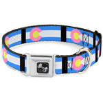 Dog Bone Seatbelt Buckle Collar - Colorado Flags Pastel