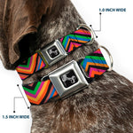 Dog Bone Seatbelt Buckle Collar - Diamond Freehand Multi Color