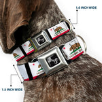 Dog Bone Seatbelt Buckle Collar - California Flag Repeat/Black