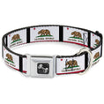 Load image into Gallery viewer, Dog Bone Seatbelt Buckle Collar - California Flag Repeat/Black