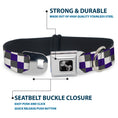 Load image into Gallery viewer, Dog Bone Seatbelt Buckle Collar - Checker Gray/Purple/White