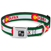 Dog Bone Seatbelt Buckle Collar - COLFAX Green Stripe