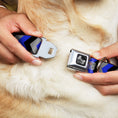 Load image into Gallery viewer, Dog Bone Seatbelt Buckle Collar - Chevron Blue/Black/Gray