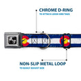 Load image into Gallery viewer, Dog Bone Seatbelt Buckle Collar - Colorado Flag/Fisher Weathered